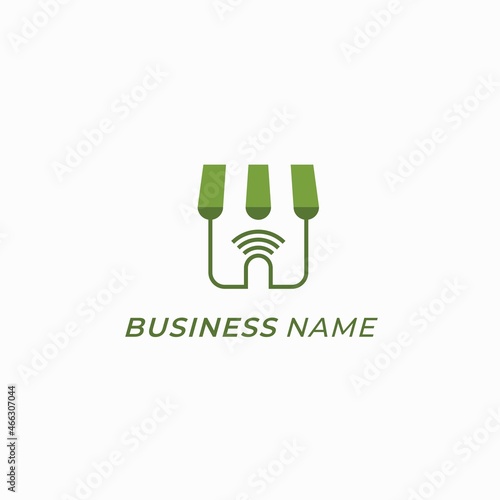 design logo creative shop store and wifi
