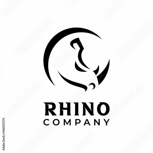 Fototapeta Naklejka Na Ścianę i Meble -  Rhino Head Logo Design Vector