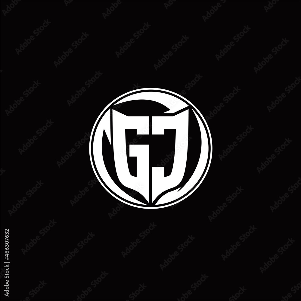 GC Logo monogram shield shape with three point sharp rounded design template GC Logo monogram shield shape with three point sharp rounded design template