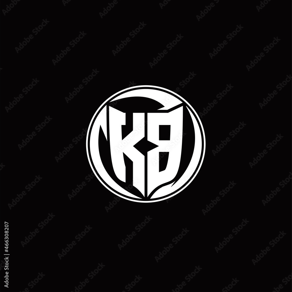 KB Logo monogram shield shape with three point sharp rounded design template KB Logo monogram shield shape with three point sharp rounded design template
