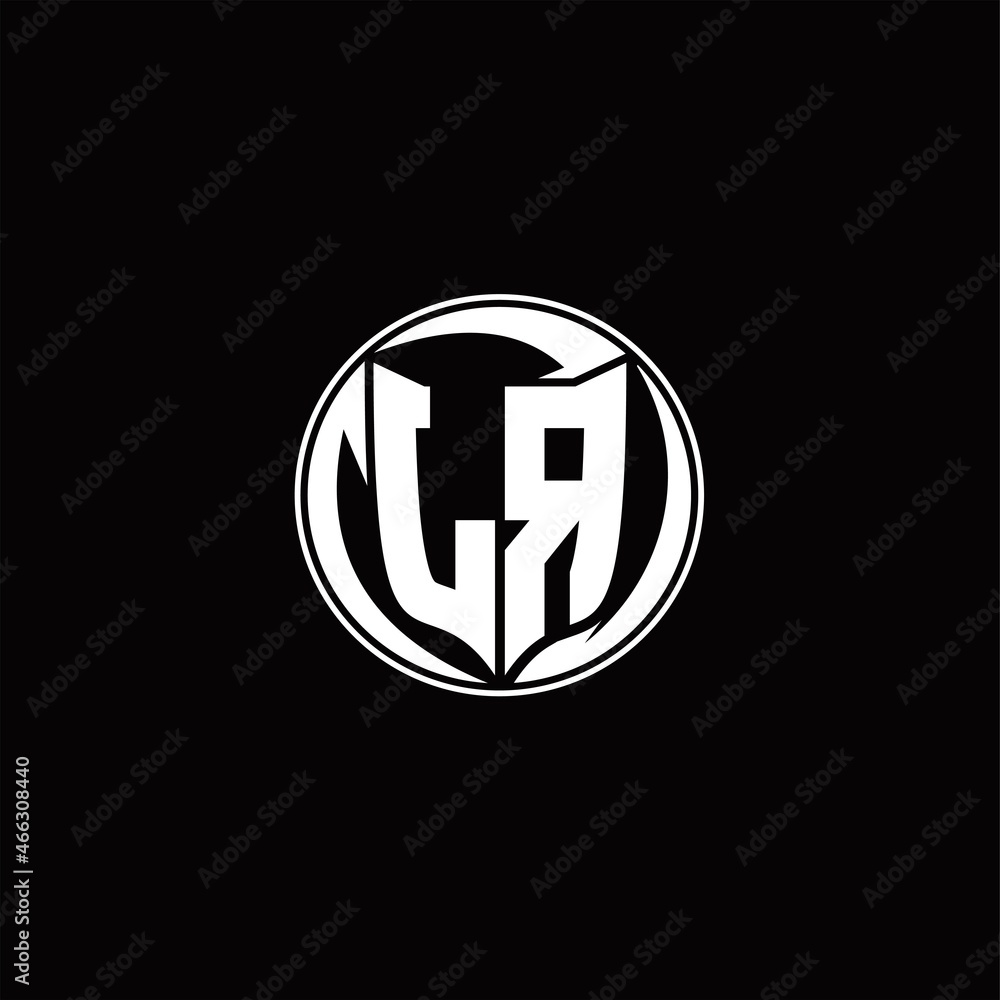 LR Logo monogram shield shape with three point sharp rounded design template LR Logo monogram shield shape with three point sharp rounded design template