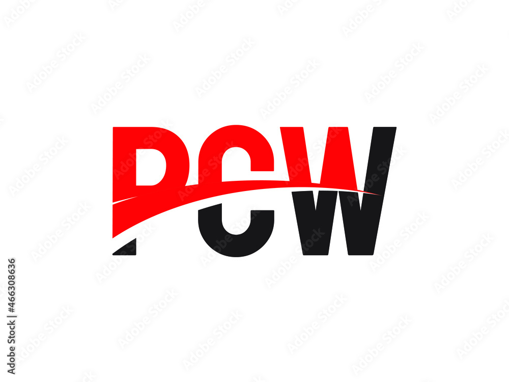 PCW Letter Initial Logo Design Vector Illustration	