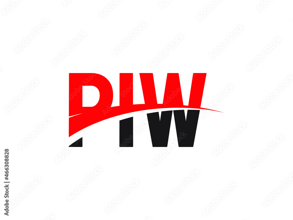 Obraz premium PIW Letter Initial Logo Design Vector Illustration