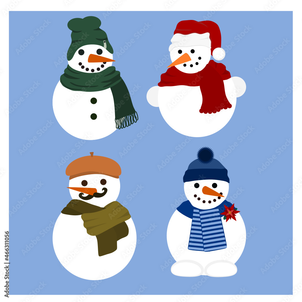 Snowmen christmas collection svg vector illustration