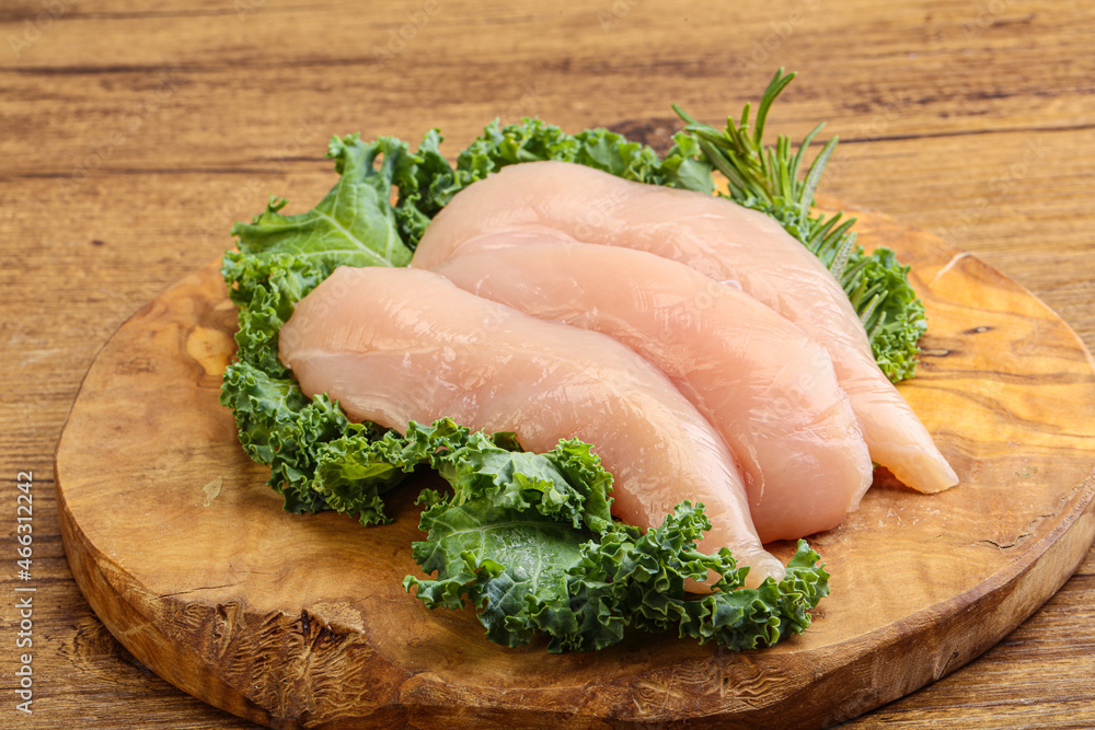 Raw small chicken fillet for cooking Raw small chicken fillet for cooking