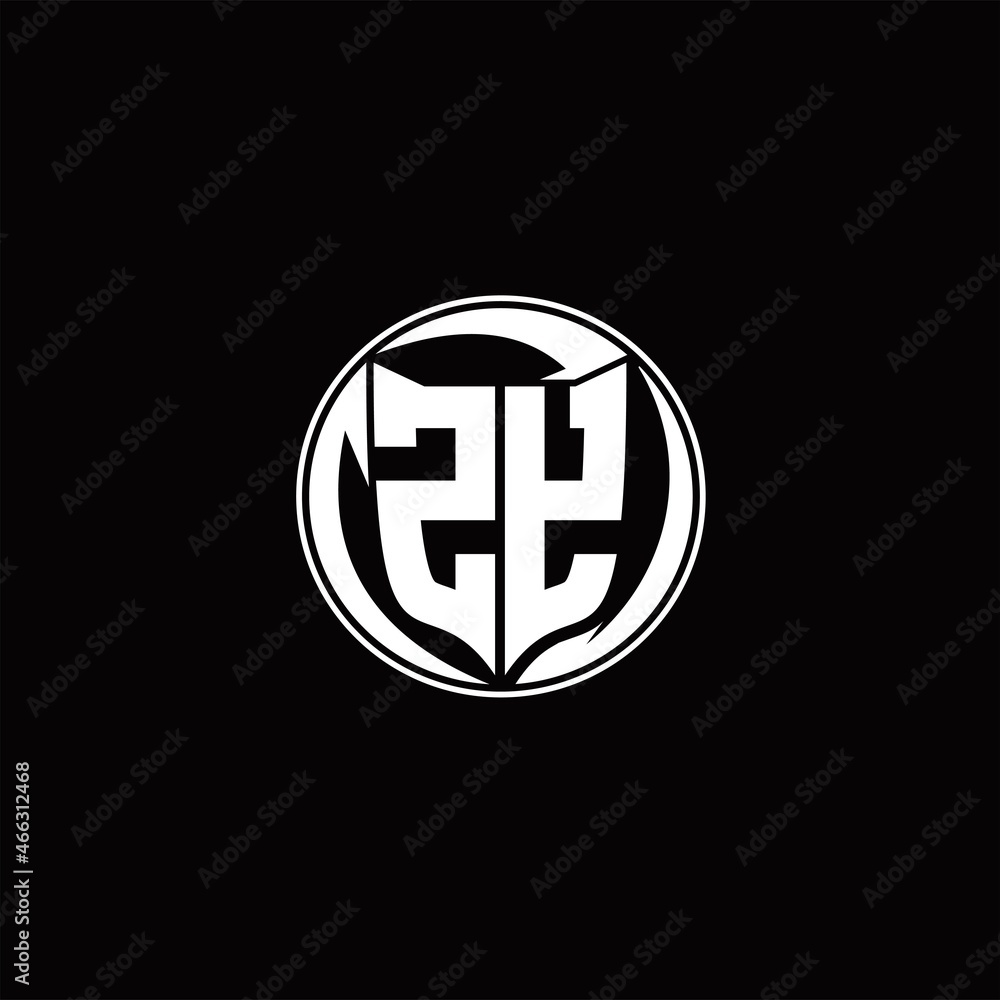 Obraz premium ZY Logo monogram shield shape with three point sharp rounded design template