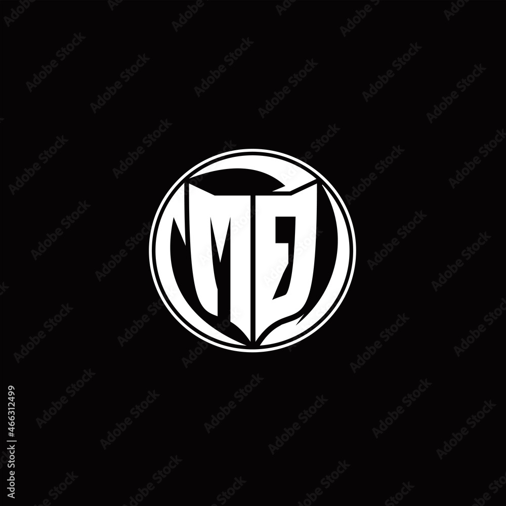 MQ Logo monogram shield shape with three point sharp rounded design template MQ Logo monogram shield shape with three point sharp rounded design template