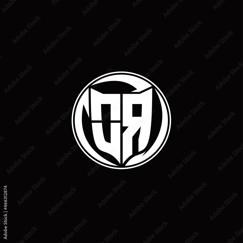 OR Logo monogram shield shape with three point sharp rounded design template OR Logo monogram shield shape with three point sharp rounded design template