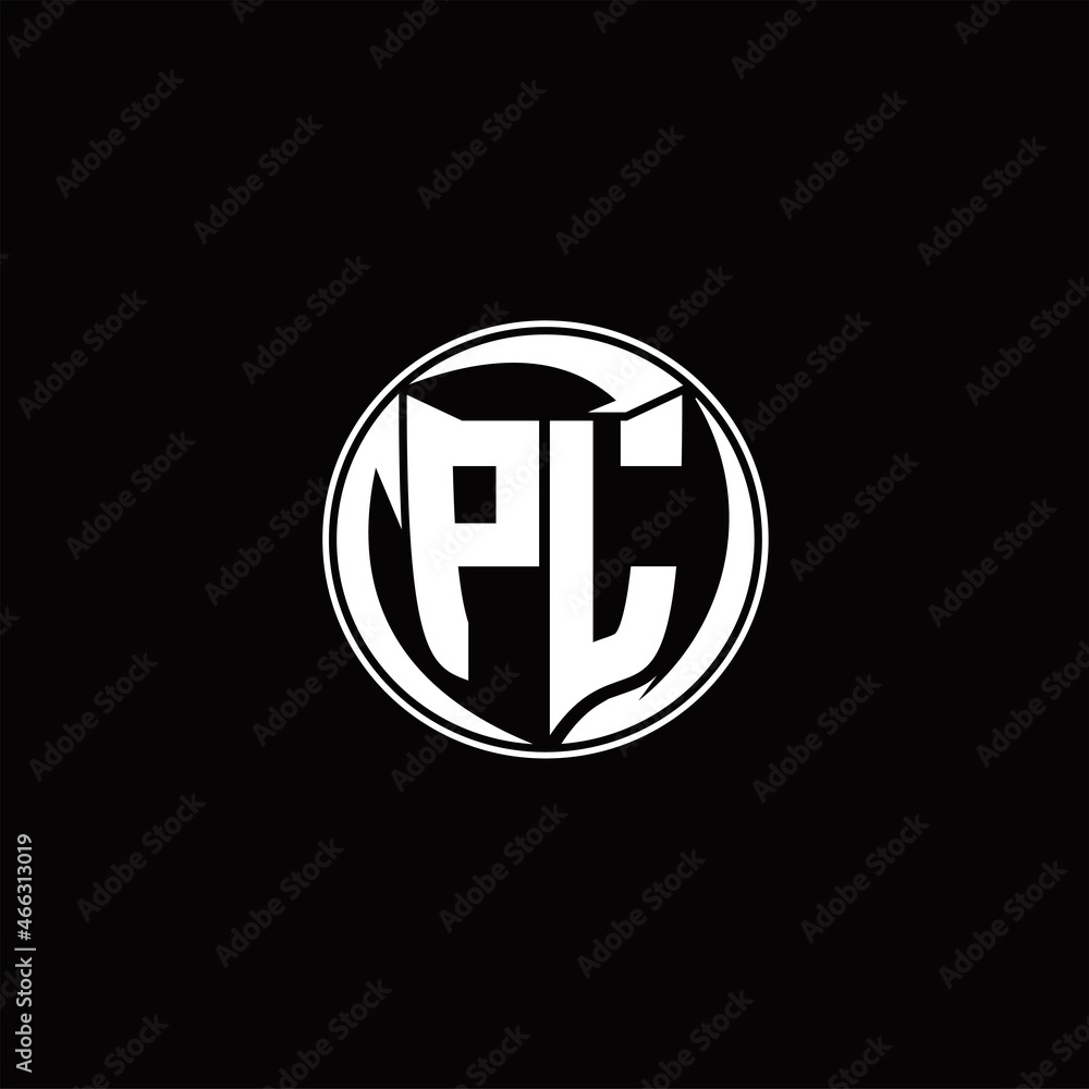 PL Logo monogram shield shape with three point sharp rounded design template PL Logo monogram shield shape with three point sharp rounded design template