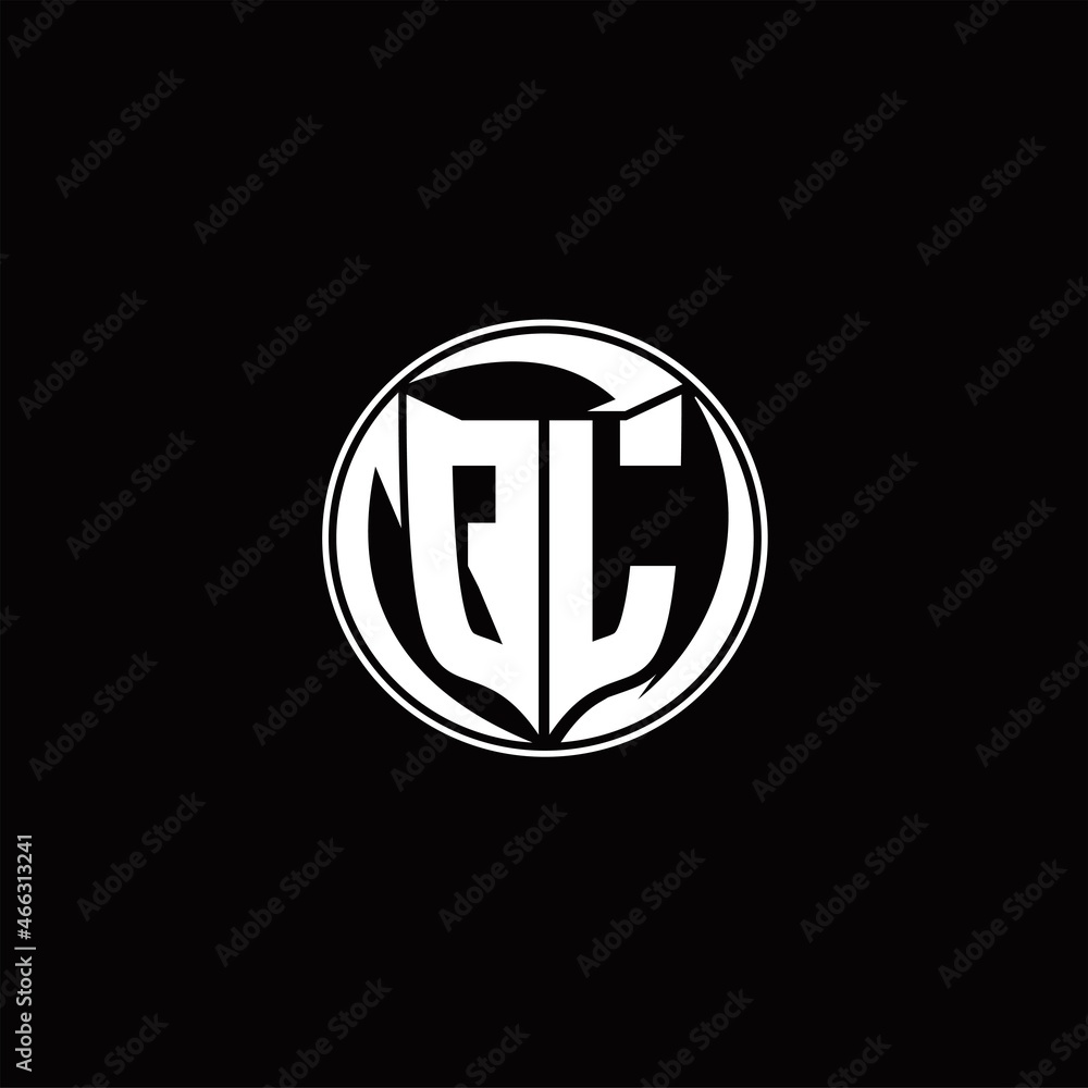 QL Logo monogram shield shape with three point sharp rounded design template QL Logo monogram shield shape with three point sharp rounded design template
