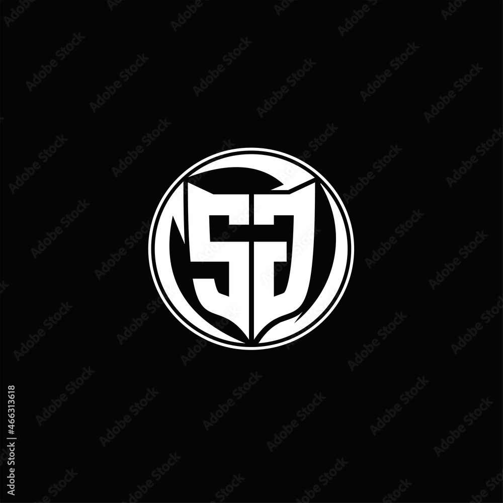 Fototapeta premium SG Logo monogram shield shape with three point sharp rounded design template
