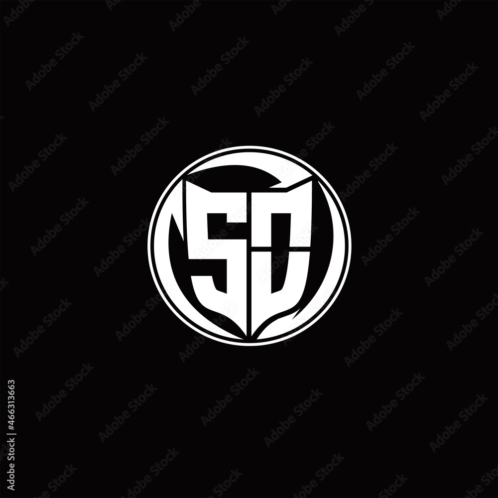 SO Logo monogram shield shape with three point sharp rounded design template SO Logo monogram shield shape with three point sharp rounded design template
