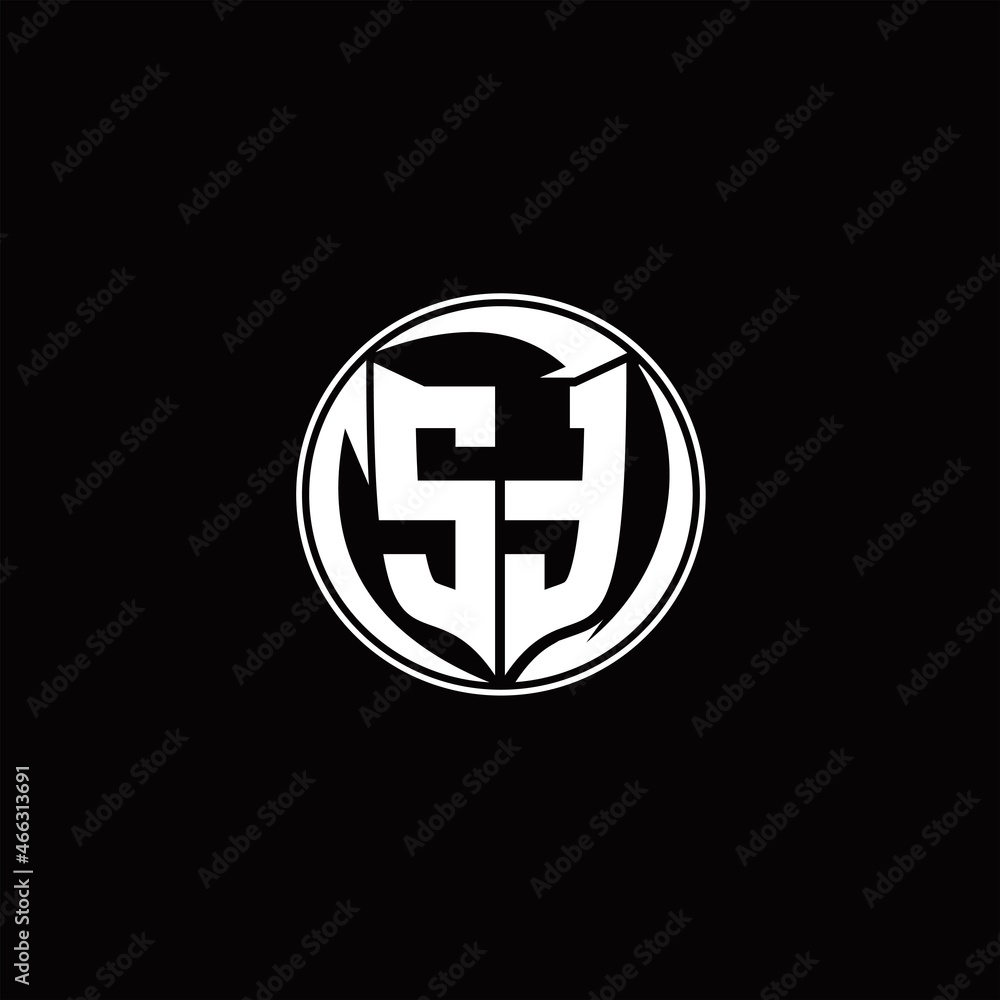 ST Logo monogram shield shape with three point sharp rounded design template ST Logo monogram shield shape with three point sharp rounded design template