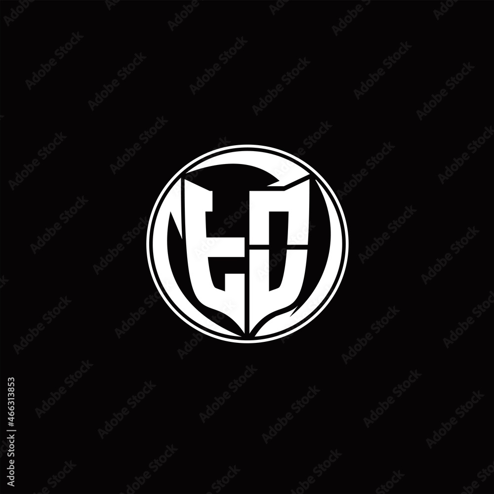 TO Logo monogram shield shape with three point sharp rounded design template TO Logo monogram shield shape with three point sharp rounded design template