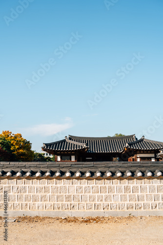 Jeonju Hanok Village Gyeonggijeon Hall at autumn in Jeonju, Korea photo