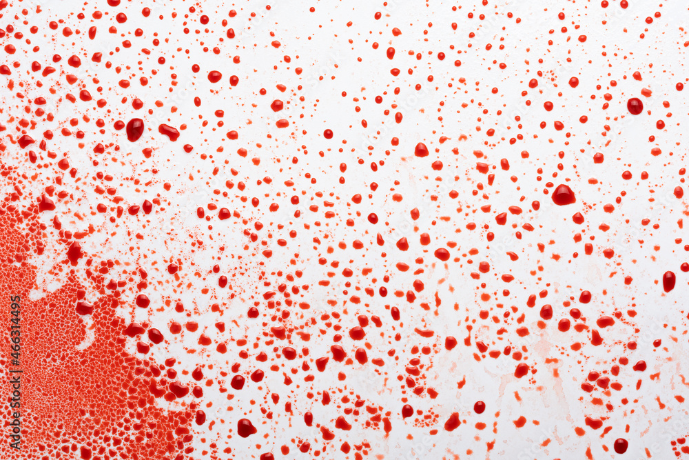 bloody drops on a white background texture. bubbles in red water
