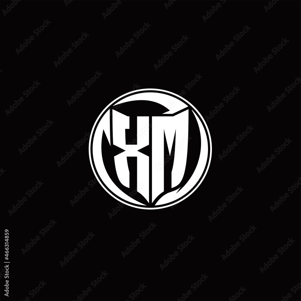 XM Logo monogram shield shape with three point sharp rounded design template XM Logo monogram shield shape with three point sharp rounded design template