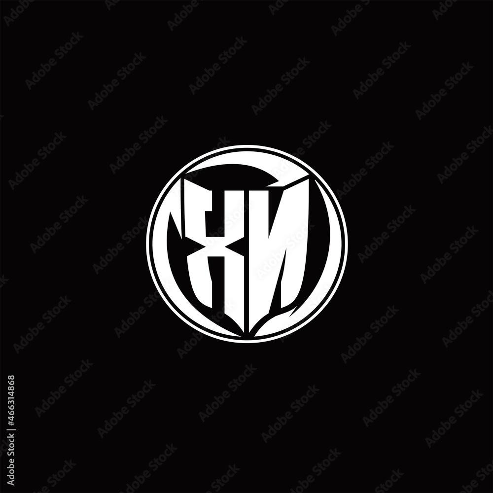 XN Logo monogram shield shape with three point sharp rounded design template XN Logo monogram shield shape with three point sharp rounded design template