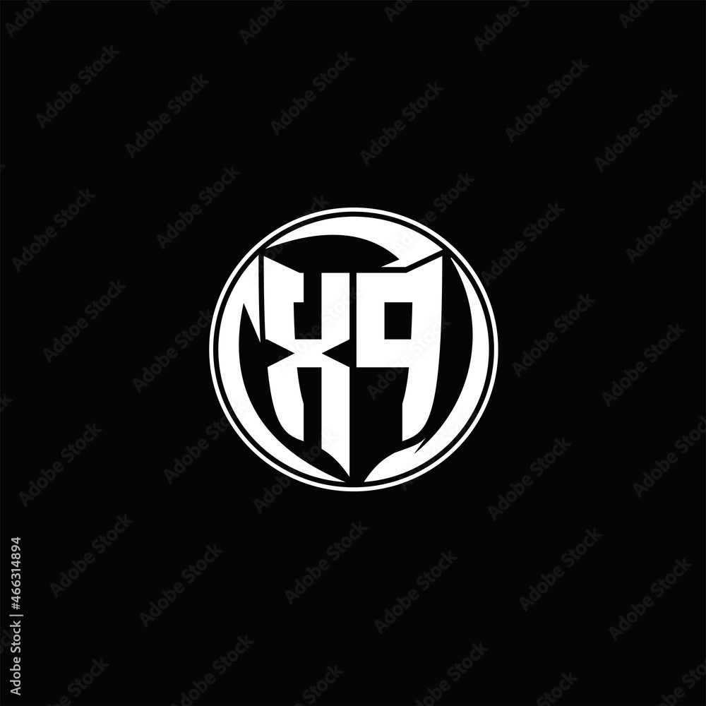 XP Logo monogram shield shape with three point sharp rounded design template XP Logo monogram shield shape with three point sharp rounded design template