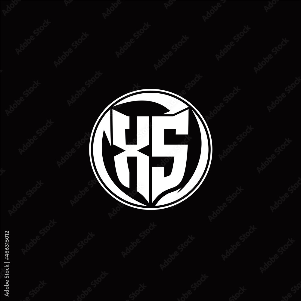 Obraz premium XS Logo monogram shield shape with three point sharp rounded design template