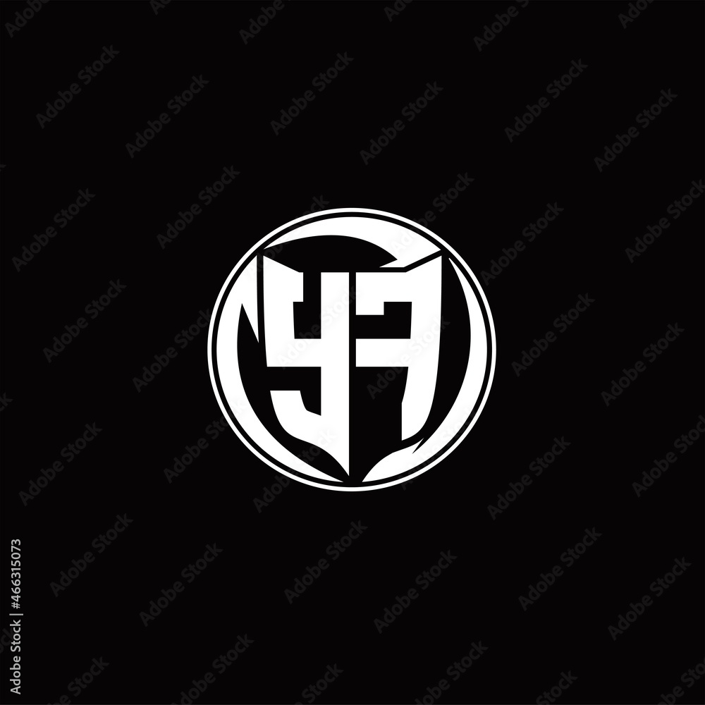 Obraz premium YF Logo monogram shield shape with three point sharp rounded design template