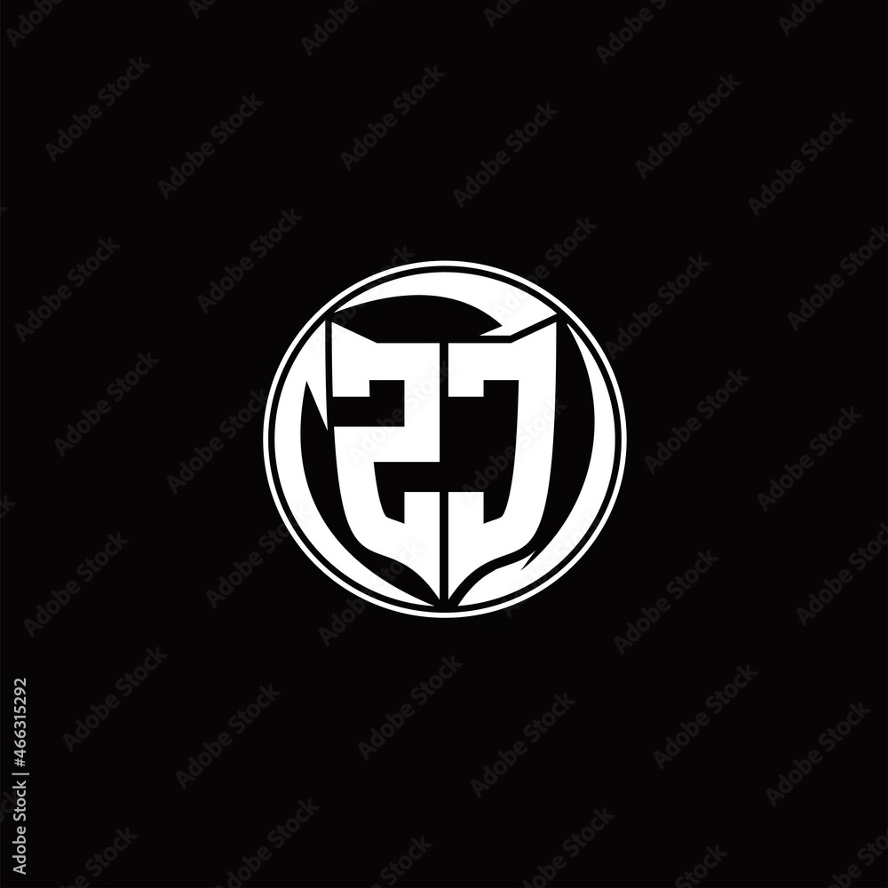ZC Logo monogram shield shape with three point sharp rounded design template ZC Logo monogram shield shape with three point sharp rounded design template