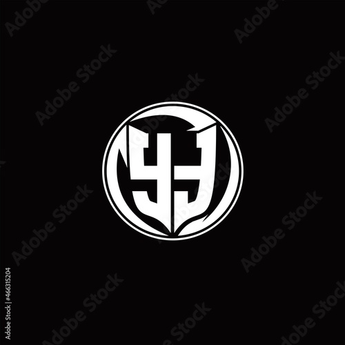 Free Download YT Logo monogram shield shape with three point sharp rounded design template - GFXLoad
