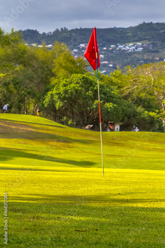 Golf, drapeau au trou