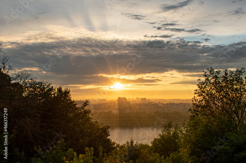 panorama of Nizhny Novgorod at sunset © Igor