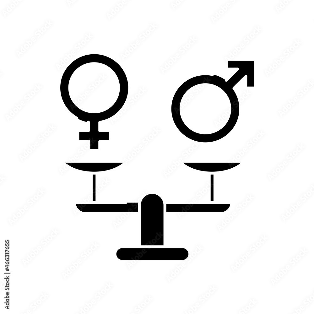 Gender equality color line icon. Women's rights. Gender equality color line icon. Women's rights.