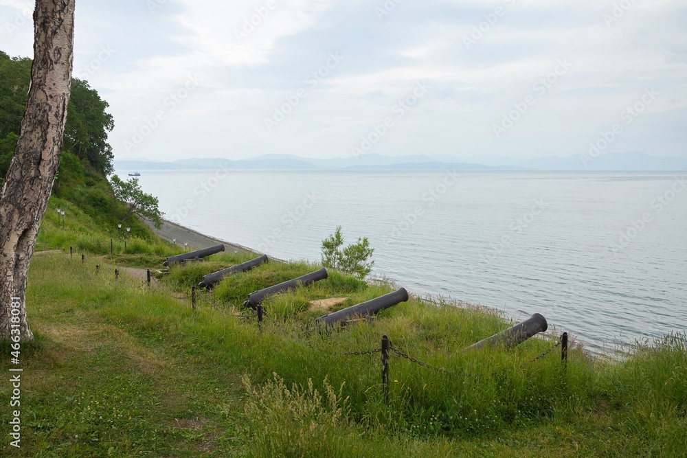 Fototapeta premium Memorial to heroes of Crimean War in Petropavlovsk-Kamchatsky city