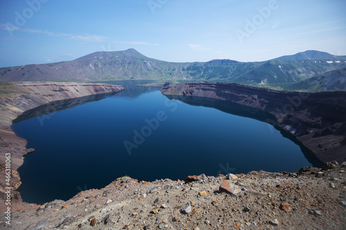 Lake in Ksudach - a stratovolcano in southern Kamchatka, Russia. photo