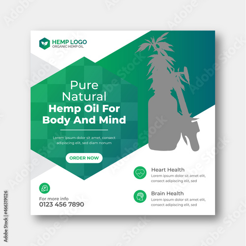 Hemp products or Cbd oil Social media banner