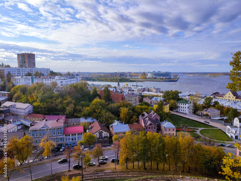 panoramic view of Nizhny Novgorod from a height