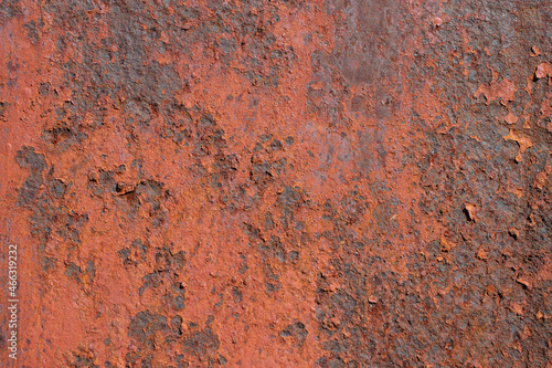 rusty texture on red metal plate