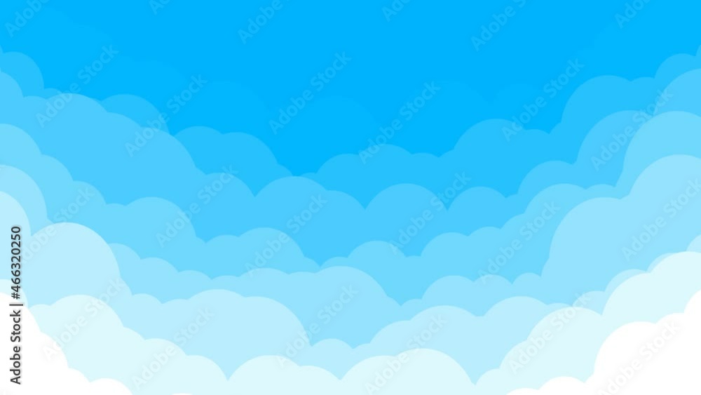 Moving cloud animation, blue sky Moving cloud animation, blue sky