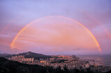 double rainbow city landscape
쌍무지개 뜨는 도시의 풍경
