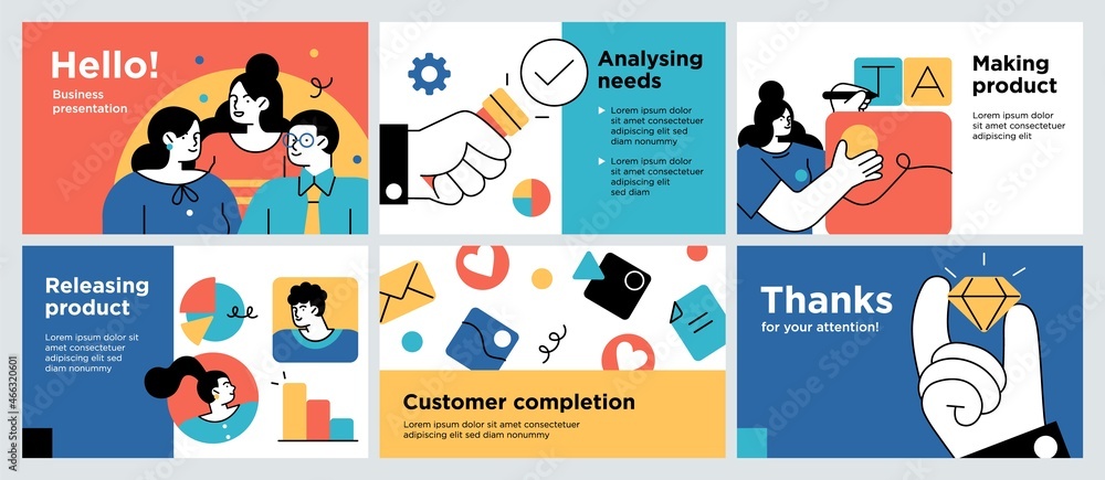 © stonepic - Presentation and slide layout background. Design template with business people. Use for business annual report, flyer, marketing, leaflet, advertising, brochure, modern style. Vector