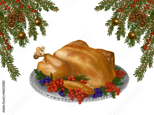 christmas roasted turkey photo