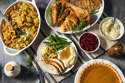 Homemade Thanksgiving Day Turkey Dinner Plate