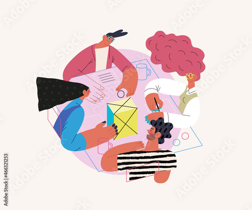 Startup illustration. Concept of building new business