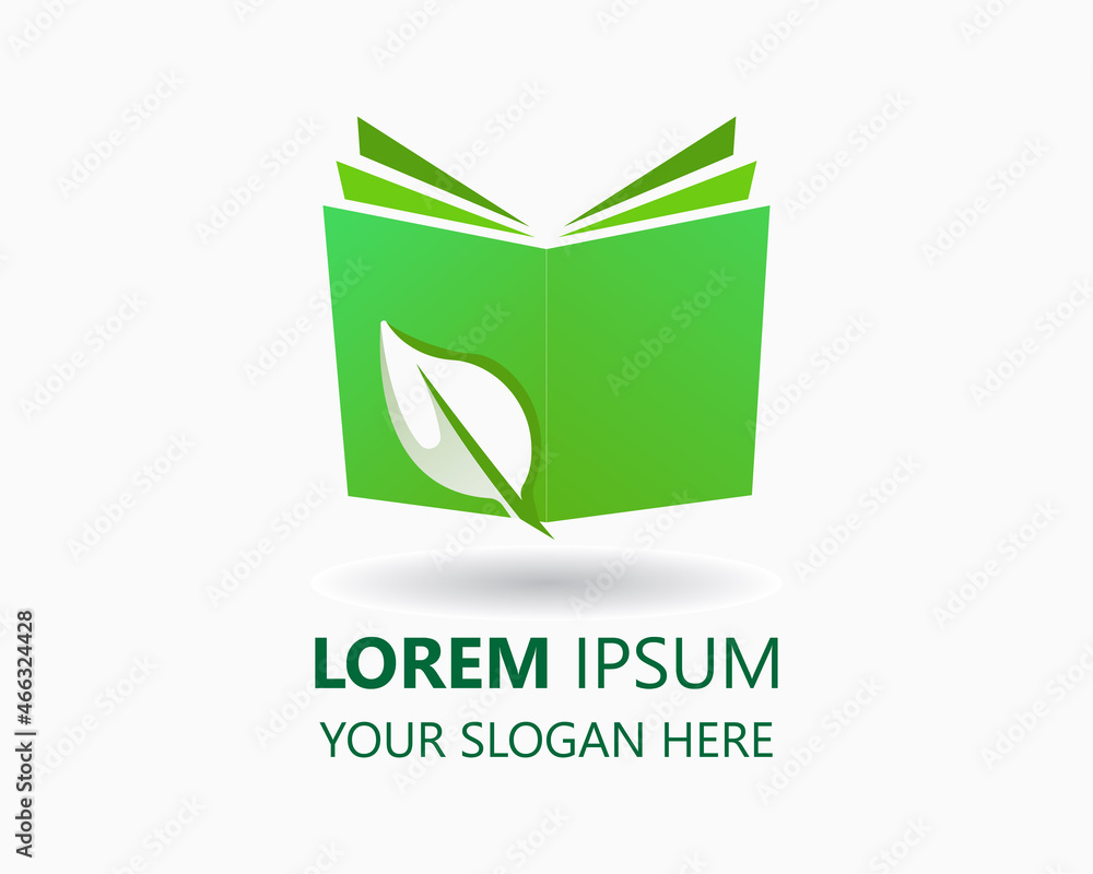 leaf book logo. education logo design vector leaf book logo. education logo design vector
