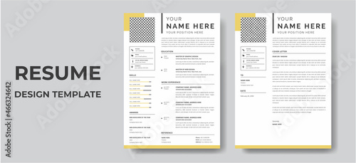 Clean Modern Resume and Cover Letter Layout Vector Template for Business Job Applications, Minimalist resume cv template, Resume design template, cv design, multipurpose resume design