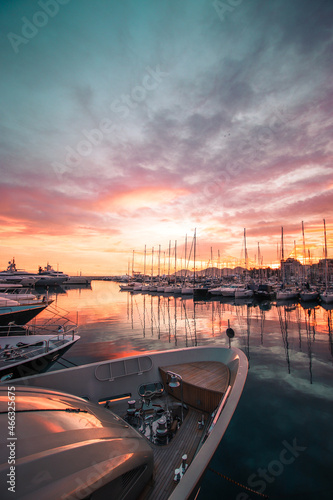 sunset in port de cannes photo