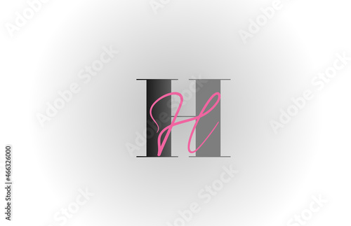Free Download grey pink H alphabet letter logo icon. Creative design for company and business - GFXLoad