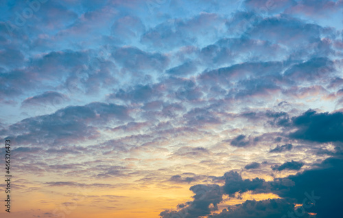 Konstfotografi Colorful altocumulus clouds in tile pattern
