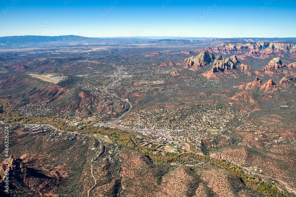 Aerial view above Sedona, Arizona 2021