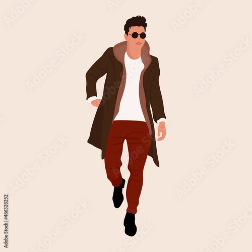 Flat vector people illustration. Casual abstract man. 