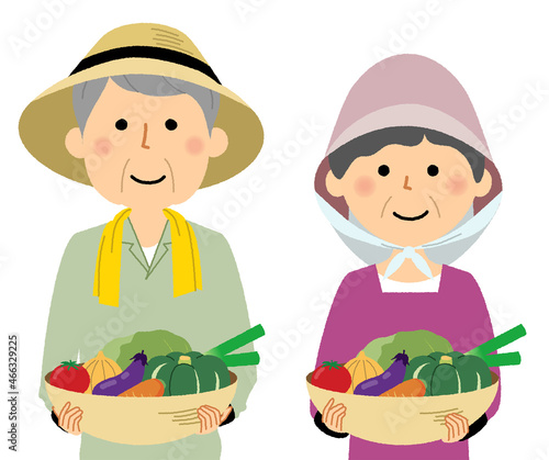 農家の人々 働く人