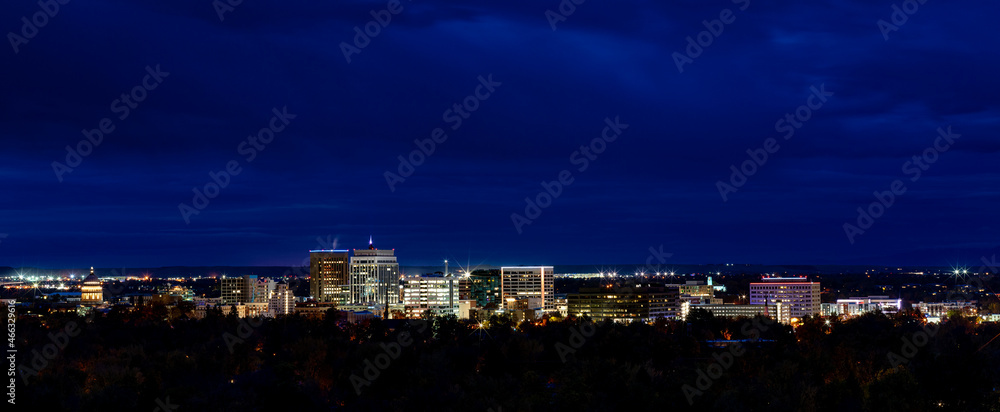 Little city of Boise Idaho as seen at night